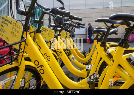 L'OFO adossé à Alibaba régime de location de vélos est quitter Londres parmi les préoccupations de son avenir Banque D'Images