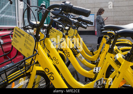 L'OFO adossé à Alibaba régime de location de vélos est quitter Londres parmi les préoccupations de son avenir Banque D'Images