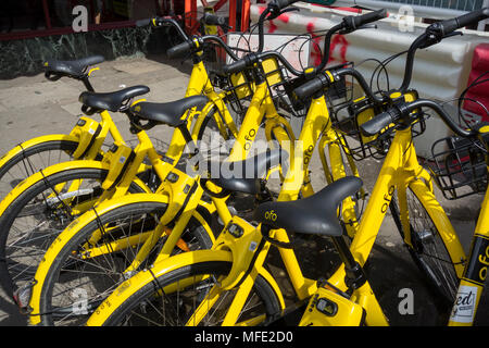 L'OFO adossé à Alibaba régime de location de vélos est quitter Londres parmi les préoccupations de son avenir Banque D'Images