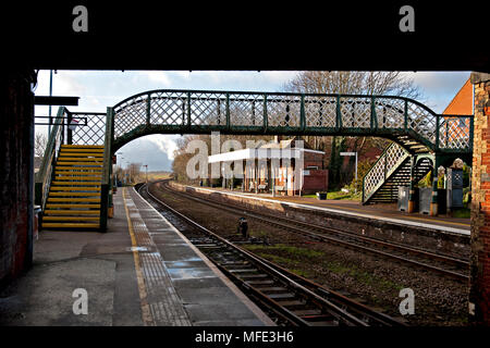 Reedham Railway Station (Norfolk) sur le Wherry Lignes entre Cantley et éditions des armes sur la branche à partir de Great Yarmouth Norwich Banque D'Images