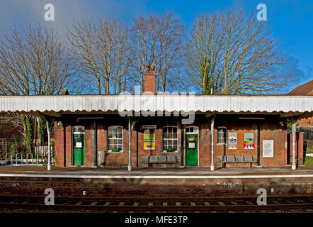 Reedham Railway Station (Norfolk) sur le Wherry Lignes entre Cantley et éditions des armes sur la branche à partir de Great Yarmouth Norwich Banque D'Images