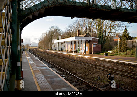 Reedham Railway Station (Norfolk) sur le Wherry Lignes entre Cantley et éditions des armes sur la branche à partir de Great Yarmouth Norwich Banque D'Images