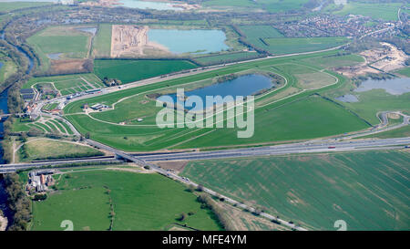 Une vue aérienne de l'hippodrome de Catterick, Yorkshire du Nord, du nord de l'Angleterre, Royaume-Uni Banque D'Images