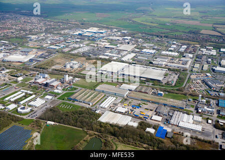 Une vue aérienne de Newton Aycliffe Industrial Estate, Angleterre du Nord-Est, Royaume-Uni Banque D'Images