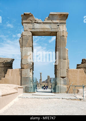 Porte de la salle des colonnes, Persepolis, Iran Banque D'Images