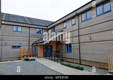 La nouvelle Fair Isle Bird Observatory sur Fair Isle une île entre les Orcades et Shetland Banque D'Images