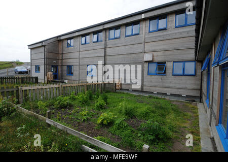 La nouvelle Fair Isle Bird Observatory sur Fair Isle une île entre les Orcades et Shetland Banque D'Images