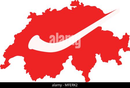 Image de cor des Alpes sur la carte Suisse, la musique folklorique de l'instrument, Vector illustration isolé sur fond blanc Illustration de Vecteur