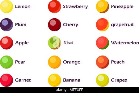 Ensemble d'icônes de Fruits Illustration de Vecteur