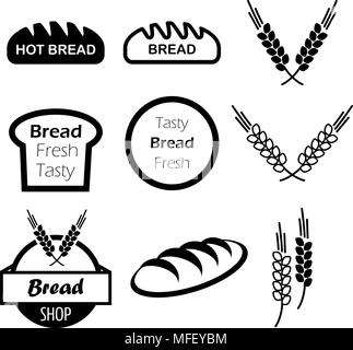 Icônes du pain chaud Illustration de Vecteur