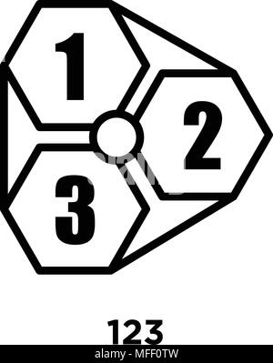 L'icône 123 isolé sur fond blanc, vector illustration Illustration de Vecteur