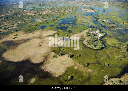 Vue aérienne des îles et les voies d'Okovango centrale située dans le Delta, au Botswana. Date : 18.12.2008 ref : 126466 ZB538  0015 Scolarité obligatoire Banque D'Images