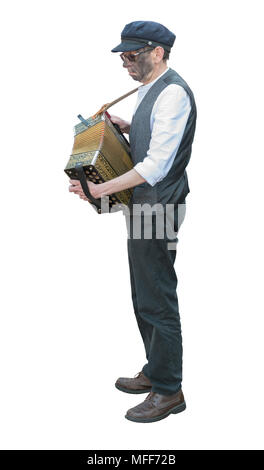 Découper l'image de l'accordéon ou squeeze box player Banque D'Images