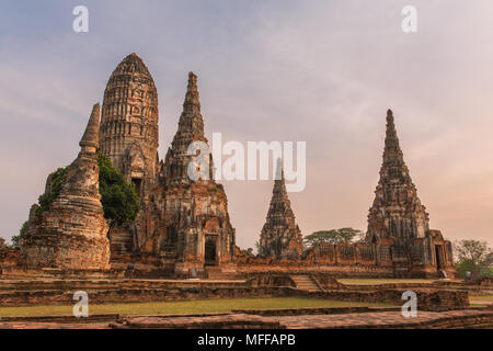 Temple Wat Chaiwatthanaram à Ayutthaya Historical Park, Thailand Banque D'Images