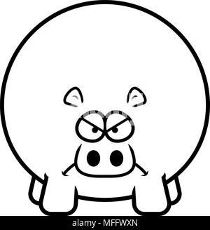 Illustration d'une caricature d'un hippo à la colère. Illustration de Vecteur
