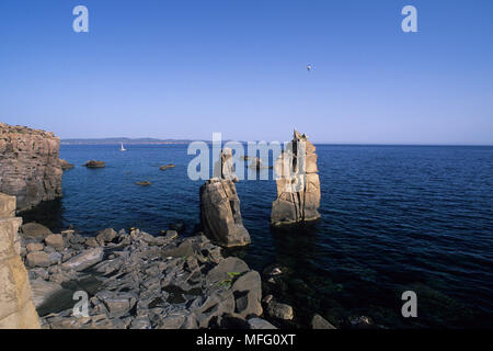 Le Colonne, Carloforte, l'île de San Pietro, Sardaigne, Italie, Méditerranée, Mer Tyrrhénienne Banque D'Images