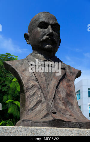 Don Sergio Mendoza buste, Manta Ville, Province de Manabi, Équateur, Amérique du Sud Banque D'Images