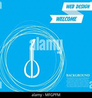 Balalaïka icône sur un fond bleu avec abstract circles autour et la place pour votre texte. Vector illustration Illustration de Vecteur