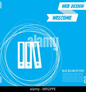 Icône de dossier sur un fond bleu avec abstract circles autour et la place pour votre texte. Vector illustration Illustration de Vecteur