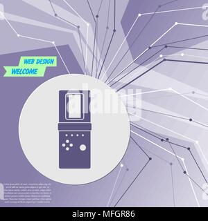 L'icône de Tetris sur fond violet moderne abstrait. Les lignes dans toutes les directions. Avec de l'espace pour votre publicité. Vector illustration Illustration de Vecteur