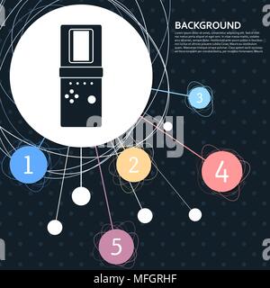 L'icône de Tetris avec l'arrière-plan au point et avec style infographique. Vector illustration Illustration de Vecteur