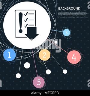 Le pictogramme de l'icône Liste de vérification avec l'arrière-plan au point et avec style infographique. Vector illustration Illustration de Vecteur