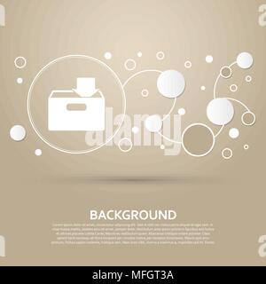Pour télécharger l'icône du disque dur sur un fond brun avec un style élégant et design infographie. Vector illustration Illustration de Vecteur