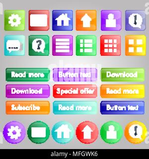 Ensemble de boutons lumineux de différentes couleurs pour votre conception. Vector illustration Illustration de Vecteur