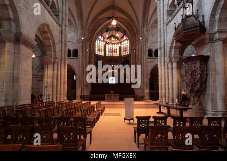 Intérieur de la cathédrale de Bâle Munster, Bâle-Ville, canton de Bâle-Ville, Suisse, Europe Banque D'Images