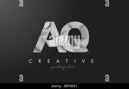 AQ A Q Lettre Logo avec lignes Zebra Design Texture Vector Illustration. Illustration de Vecteur