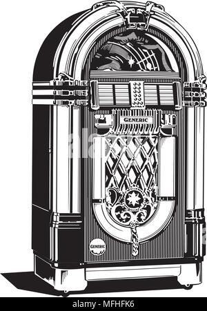 Jukebox 2 - Retro Clipart Illustration Illustration de Vecteur