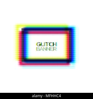 Abstract texture Trame rectangle glitch. L'art moderne de style géométrique déformée forme rectangulaire avec fond effet glitch. Broken glitched concept signe cmjn rvb channel. Illustration vecteur de couleur. Illustration de Vecteur