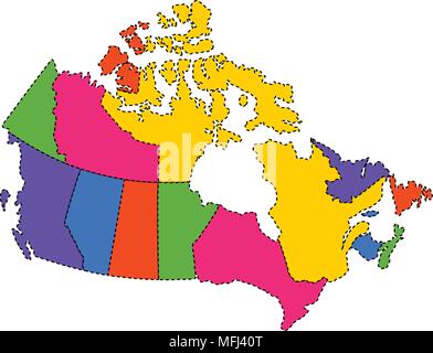 Carte politique du Canada Illustration de Vecteur