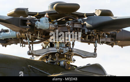 Close-up du mécanisme du rotor d'un hélicoptère Banque D'Images