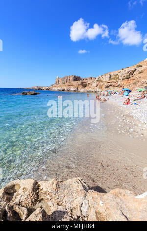 Plage de Bue Marino, San Vito Lo Capo, province de Trapani, Sicile, Italie, Méditerranée, Europe Banque D'Images