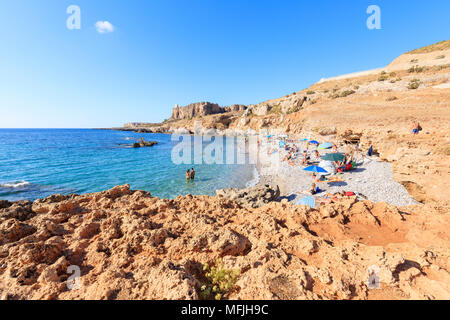 Plage de Bue Marino, San Vito Lo Capo, province de Trapani, Sicile, Italie, Méditerranée, Europe Banque D'Images