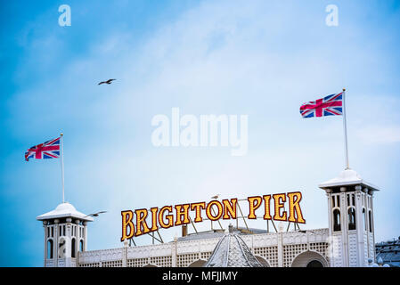 Palace Pier de Brighton, Brighton et Hove, East Sussex, Angleterre, Royaume-Uni, Europe Banque D'Images
