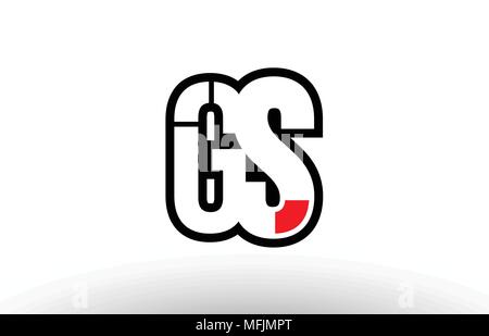 Le noir et blanc lettre de l'alphabet gs g s combinaison logo design adapté pour une société ou entreprise Illustration de Vecteur