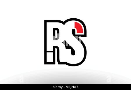 Lettre alphabet noir et blanc logo rs r s design combinaison approprié pour une société ou entreprise Illustration de Vecteur