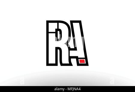 Lettre alphabet noir et blanc r ra un logo design combinaison approprié pour une société ou entreprise Illustration de Vecteur