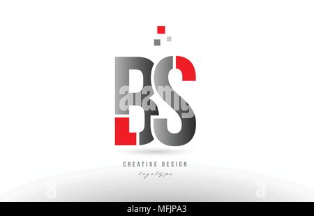 Rouge gris lettre de l'alphabet b b s combinaison logo design adapté pour une société ou entreprise Illustration de Vecteur