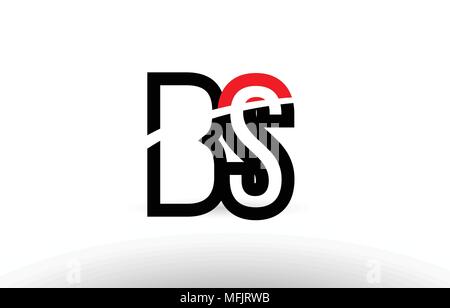 Noir blanc et rouge lettre de l'alphabet b b s combinaison logo design adapté pour une société ou entreprise Illustration de Vecteur