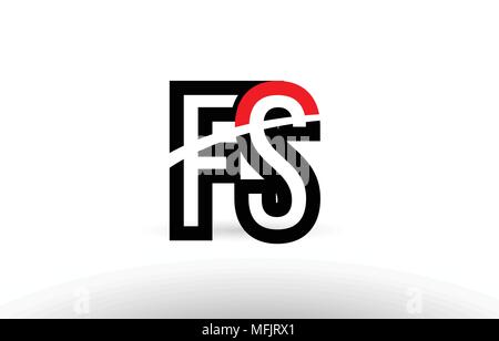 Noir blanc et rouge lettre alphabet fs f s combinaison logo design adapté pour une société ou entreprise Illustration de Vecteur