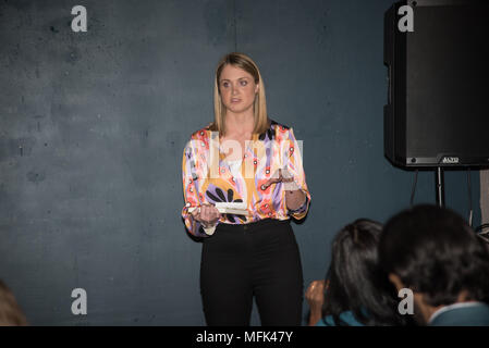 Londres, Royaume-Uni. Apr 26, 2018. Danni Parcs de Whitley Fund for Nature présentateur de sept efforts exceptionnels en matière de protection des animaux en voie de disparition et leur habitat de chats, la chasse aux trophées, de la médecine et de la consommation alimentaire. Credit : Voir Li/Alamy Live News Banque D'Images