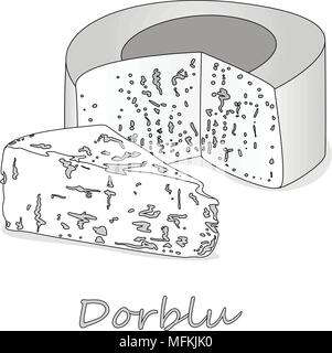 Fromage bleu collection - dorblu illustration isolé Illustration de Vecteur