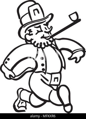 Leprechaun - Retro Clipart Illustration Illustration de Vecteur