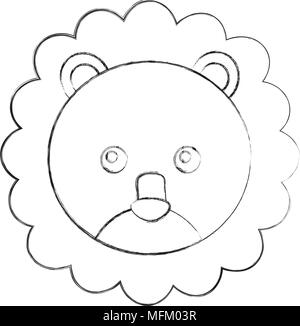 Jolie Tete De Lion Bebe Animal Kawaii Vector Illustration Design Image Vectorielle Stock Alamy