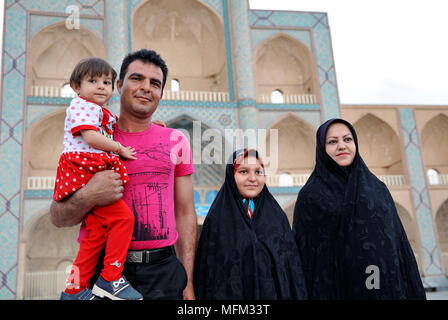 Famille iranienne de Yazd, Iran - ville © Antonio Ciufo Banque D'Images