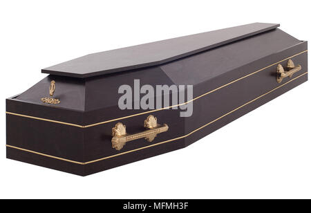Cercueil sur le fond blanc Banque D'Images