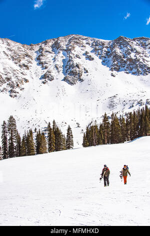 Bassin d'Arapahoe recouvert de neige au Colorado, aux États-Unis Banque D'Images